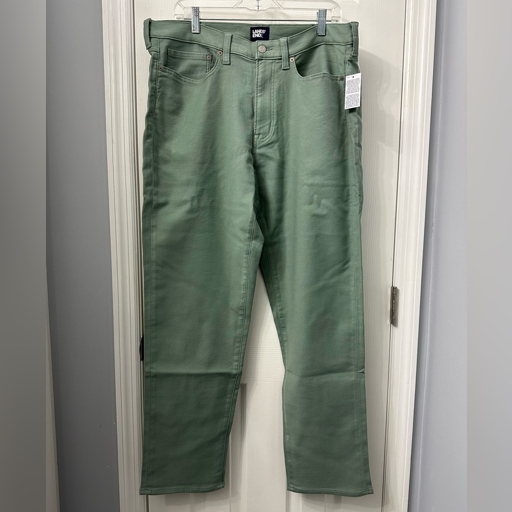 Men’s Lands End green pants size 36x32 NWT